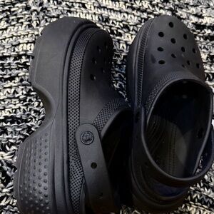 Classic Black Clog Sandals Crocs Stomp Lined Platform Clog - Black